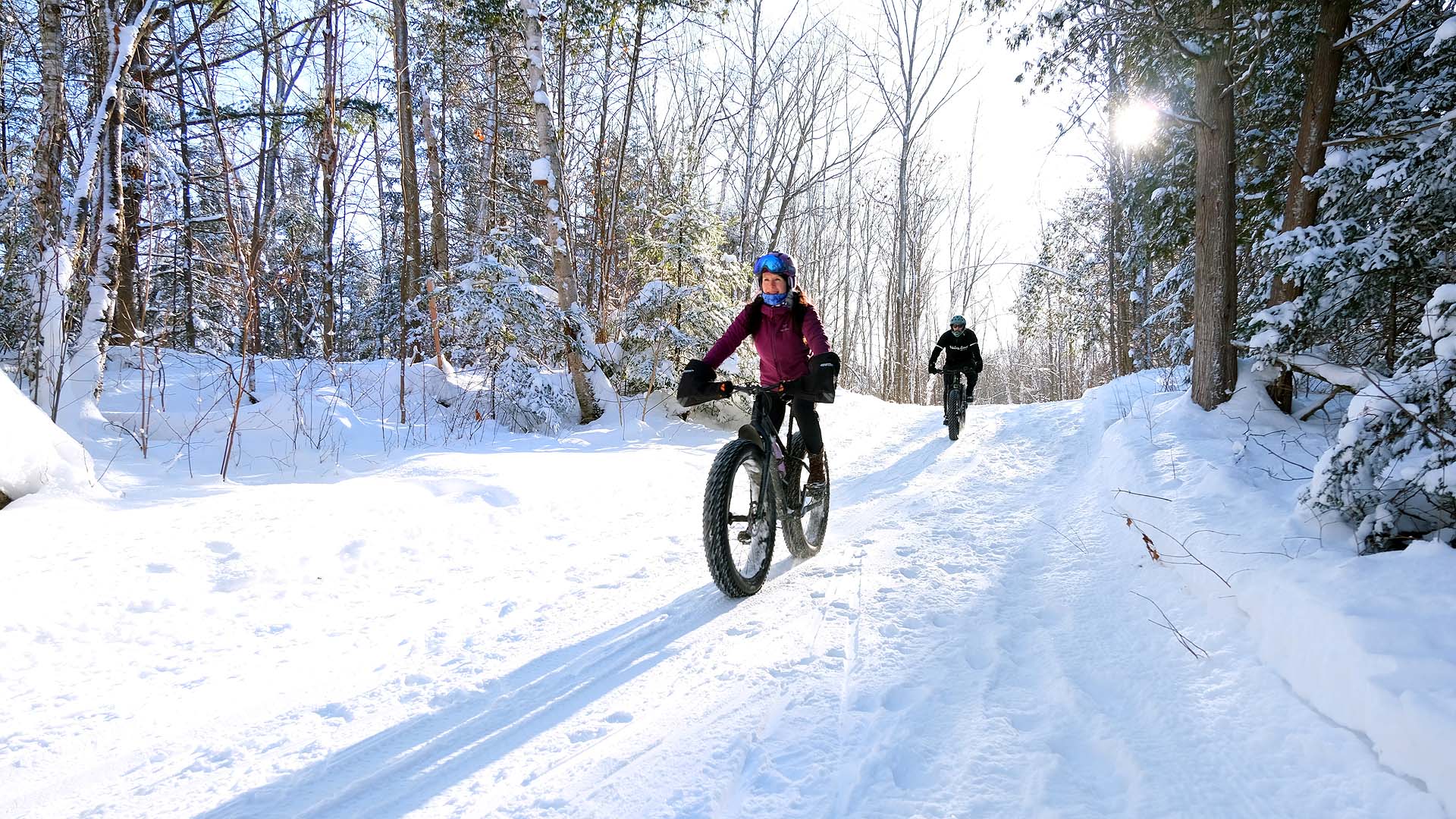 Winter Fat Biking at the Education Centre Trails in North Bay