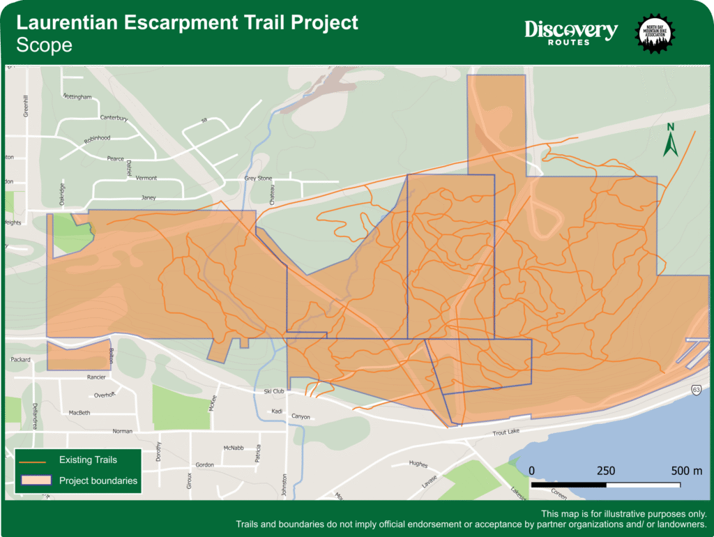 map showing Laurentian Escarpment project boundaries 