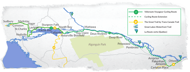 Voyageur Cycling Route Overview Map