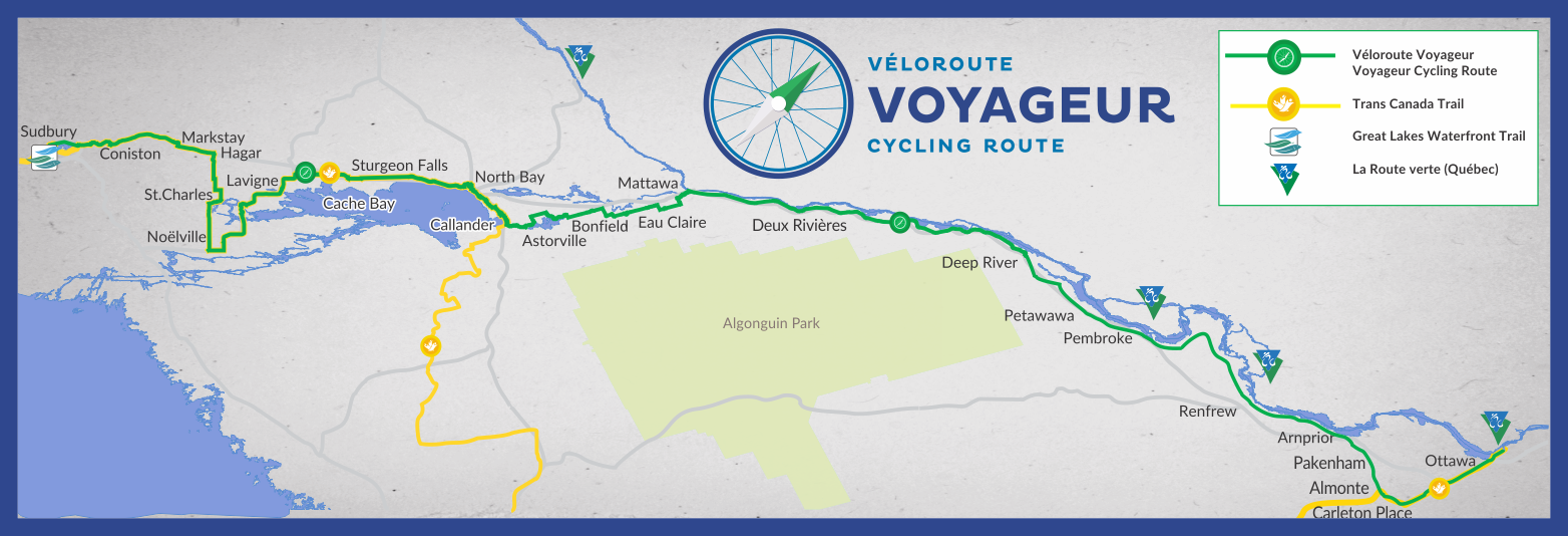 Voyageur Cycling Route overview map